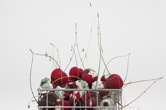 Kathleen Ryan, Bad Cherries, 2021, 250,19 x 254 x 280,67 cm  Private Collection of Timothy C. Headington  © Kathleen Ryan. Courtesy the artist and Karma, Foto: Lance Brewer 