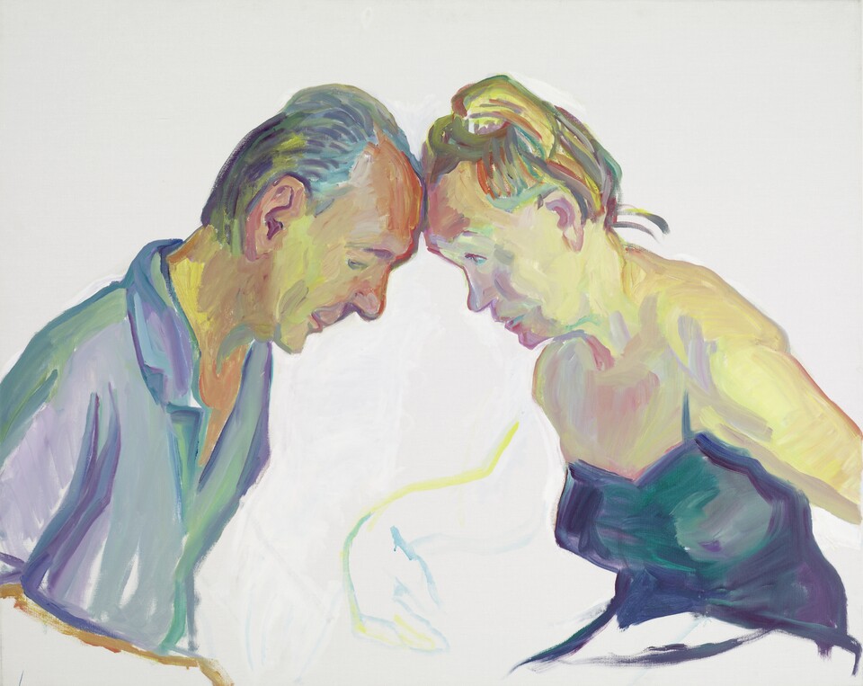 Maria Lassnig (1919–2014) Ehepaar, 2001, Öl auf Leinwand, 100 x 125 cm Städtische Galerie im Lenbachhaus und Kunstbau München, Sammlung KiCo © Maria Lassnig Stiftung / VG Bild- Kunst, Bonn 2025 Maria Lassnig (1919–2014) Ehepaar, 2001, Öl auf Leinwand, 100 x 125 cm Städtische Galerie im Lenbachhaus und Kunstbau München, Sammlung KiCo © Maria Lassnig Stiftung / VG Bild- Kunst, Bonn 2025