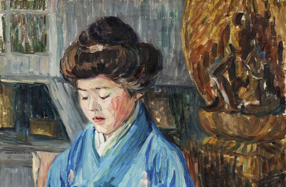 Alma del Banco (1862 - 1943), Japanerin, um 1910, Öl auf Leinwand, 87 x 64 cm, Schenkung Eddy Lübbert, Geestland, im Gedenken an Alma del banco, 2015, © Hamburger Kunsthalle, Foto: Christoph Irrgang
