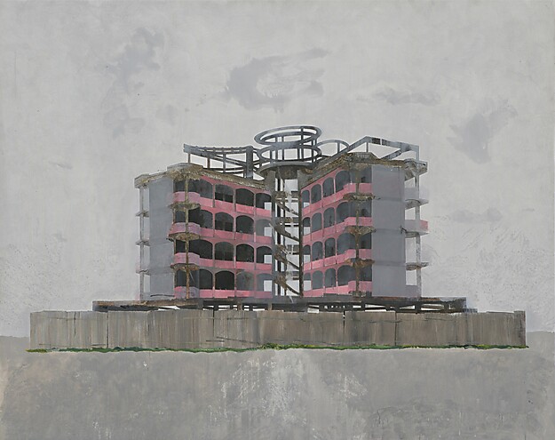 Edi Hila (*1944), House Surrounded by Wall (aus der Serie Transitional Landscapes), 2000 © Courtesy of the artist and Gallery Mitterrand Edi Hila (*1944), House Surrounded by Wall (aus der Serie Transitional Landscapes), 2000 © Courtesy of the artist and Gallery Mitterrand