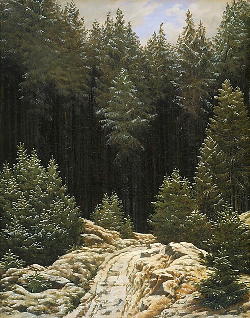 Caspar David Friedrich (1774 - 1840) Frühschnee, um 1827 Öl auf Leinwand 57 x 48 x 7,5 cm Hamburger Kunsthalle / bpk Foto: Elke Walford Caspar David Friedrich (1774 - 1840) Frühschnee, um 1827 Öl auf Leinwand 57 x 48 x 7,5 cm Hamburger Kunsthalle; Foto: Elke Walford